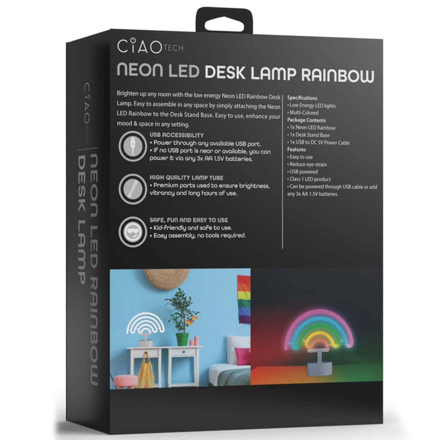 Rainbow Desktop Neon Light Up Sign