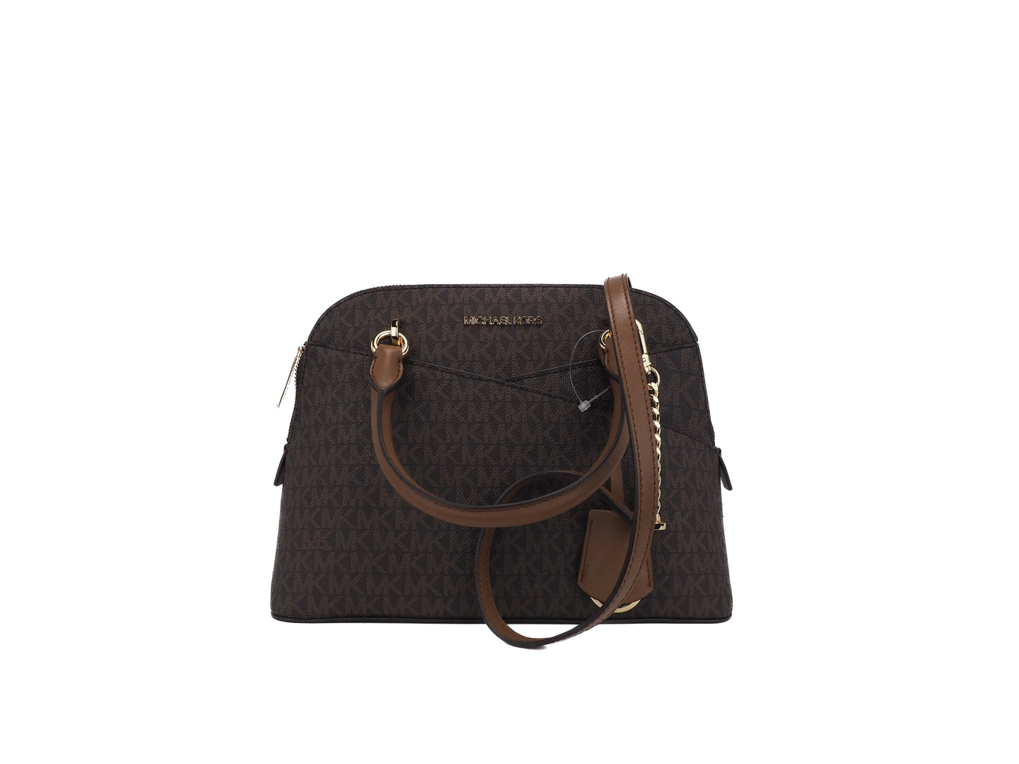 Michael Kors Jet Set Travel Brown Signature PVC Dome X Cross Satchel Bag