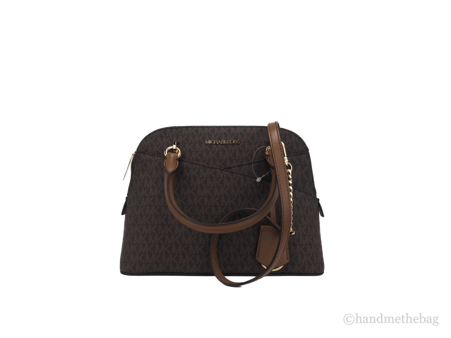 Michael Kors Jet Set Travel Brown Signature PVC Dome X Cross Satchel Bag