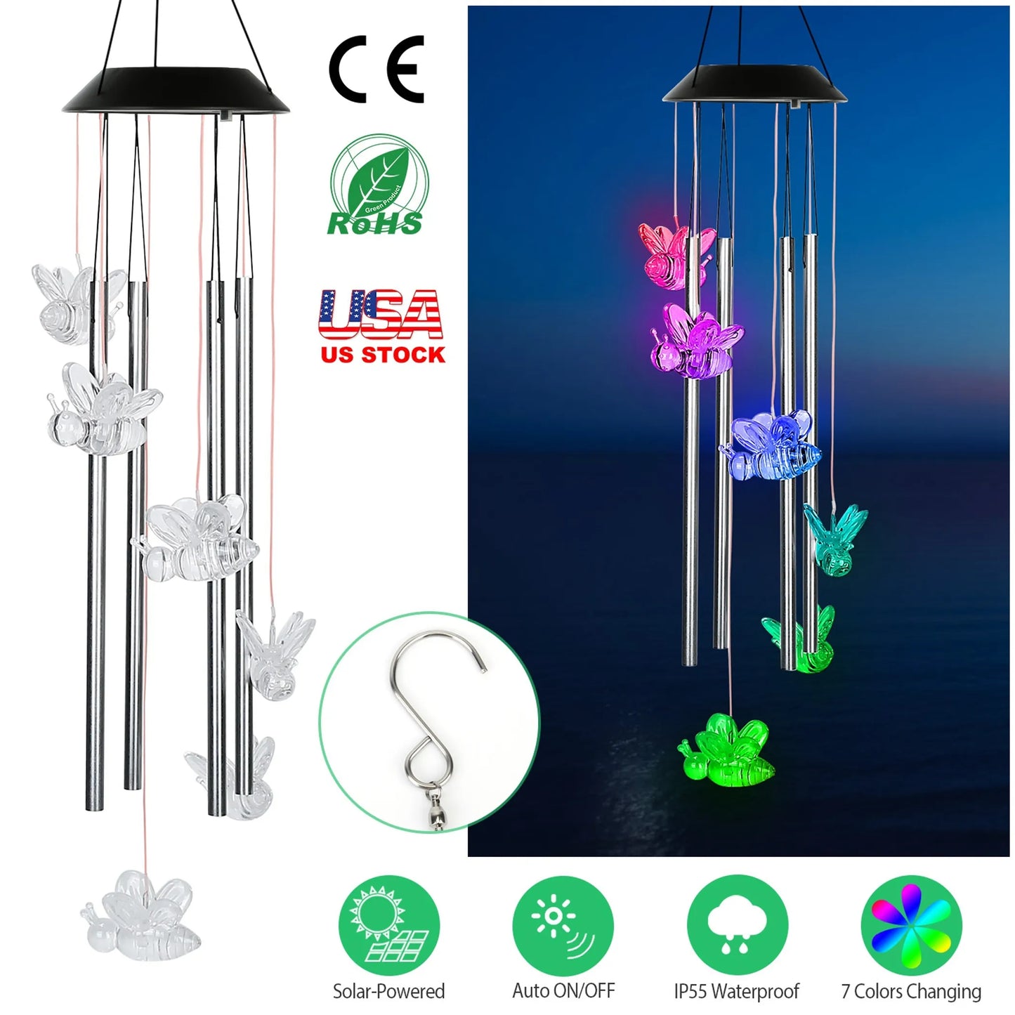 Solar Wind Chime Lights