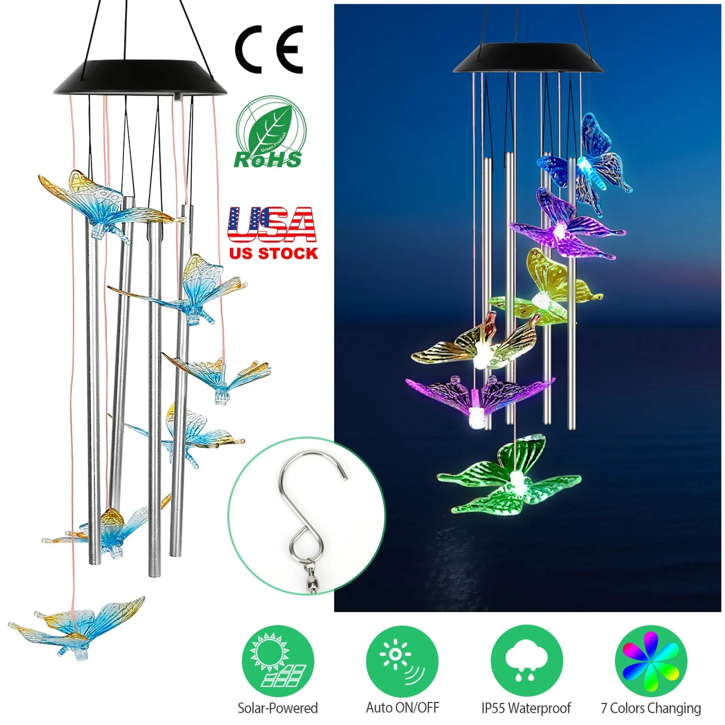 Solar Wind Chime Lights