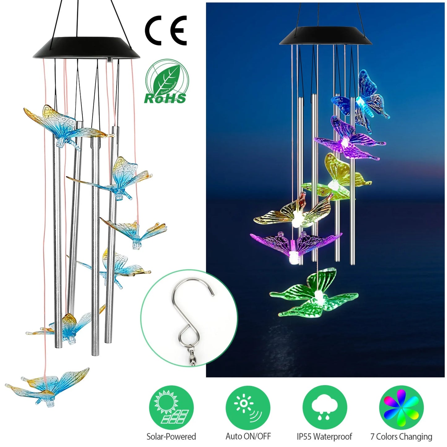 Solar Wind Chime Lights