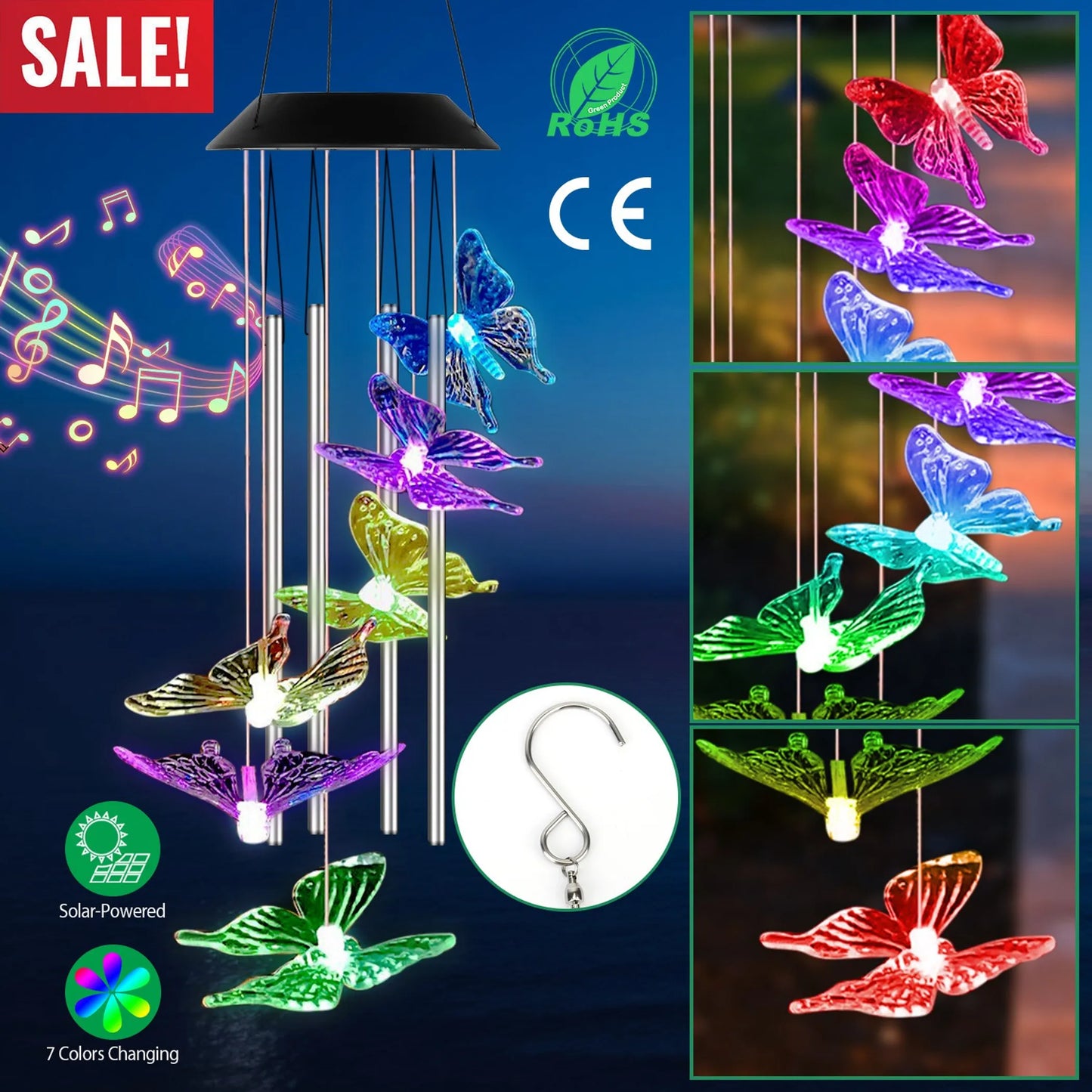 Solar Wind Chime Lights