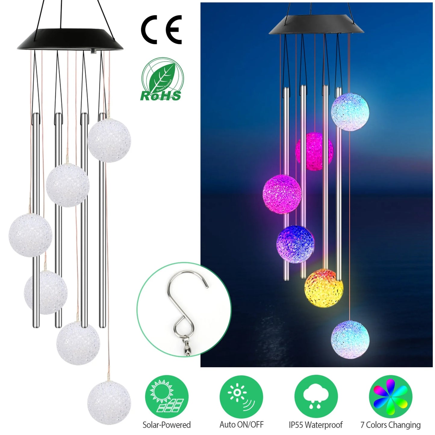 Solar Wind Chime Lights