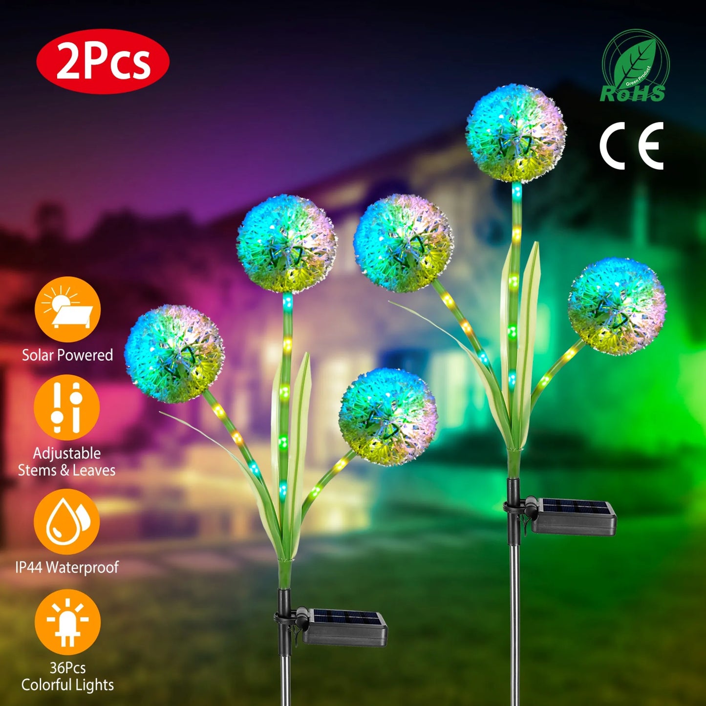 2 Pcs Dandelion Solar Light