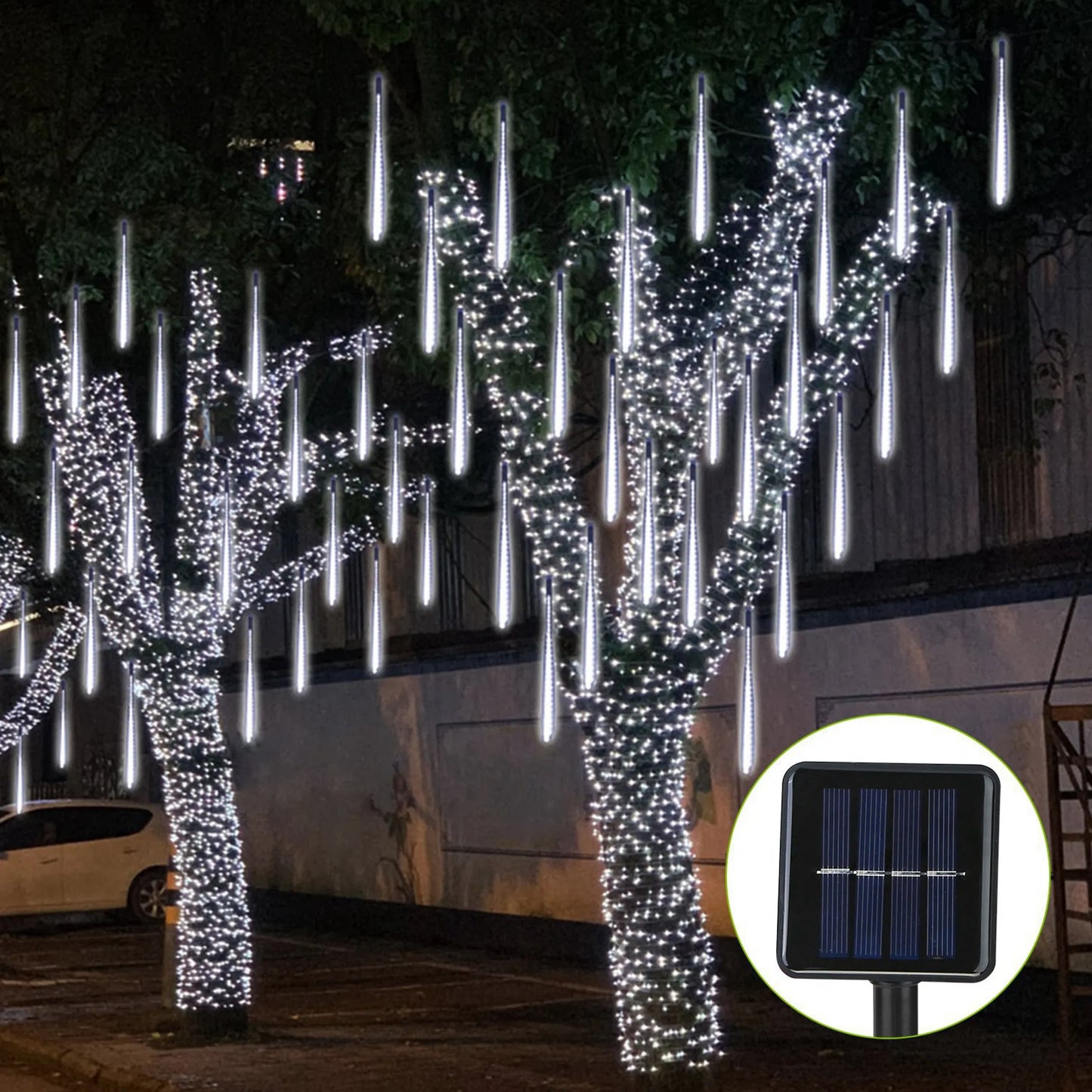 Solar Powered Meteor Shower String Lights