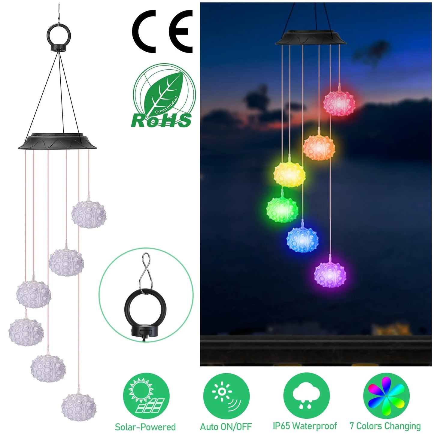Solar Wind Chime Lights Sea
