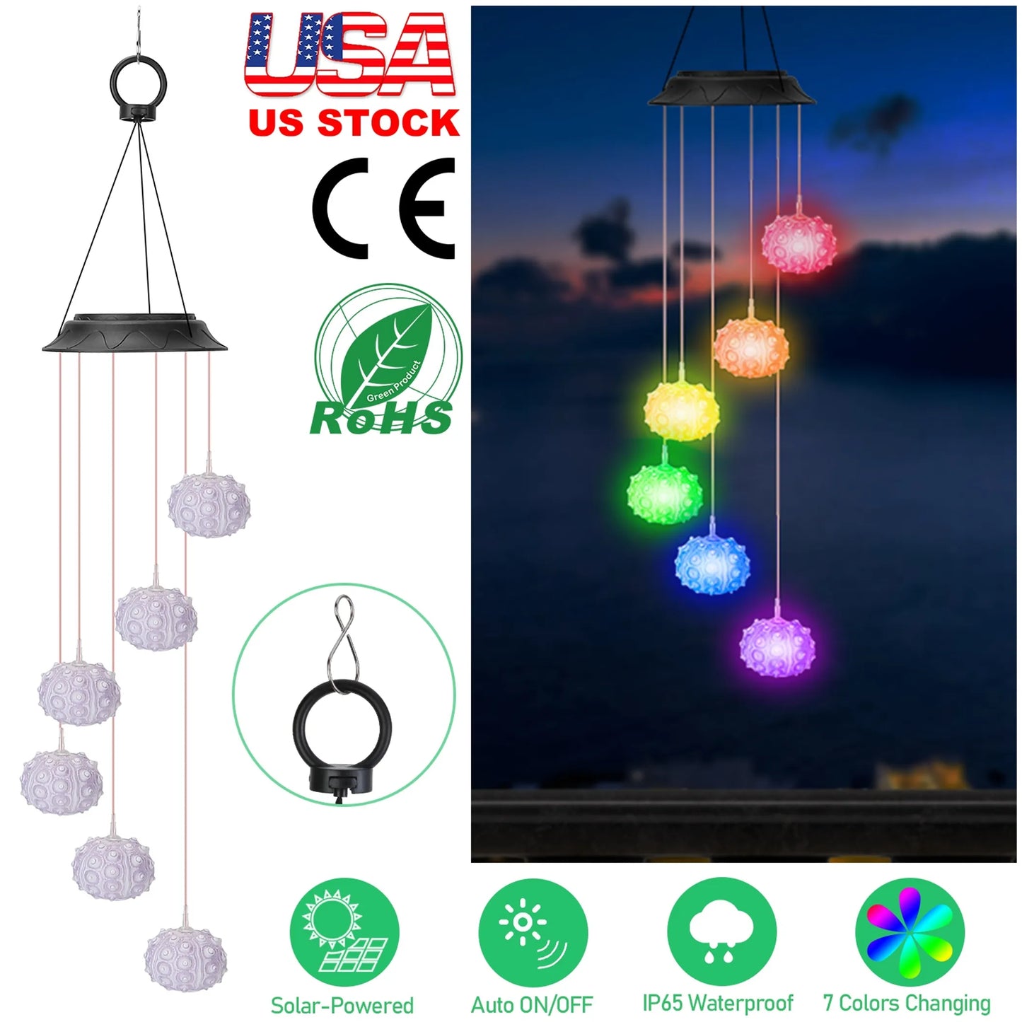 Solar Wind Chime Lights Sea