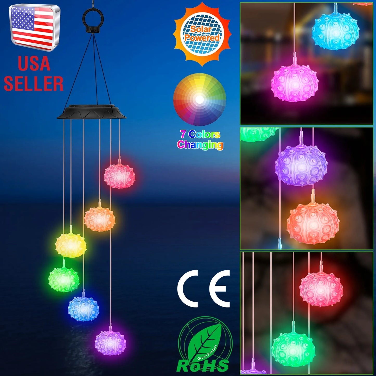 Solar Wind Chime Lights Sea