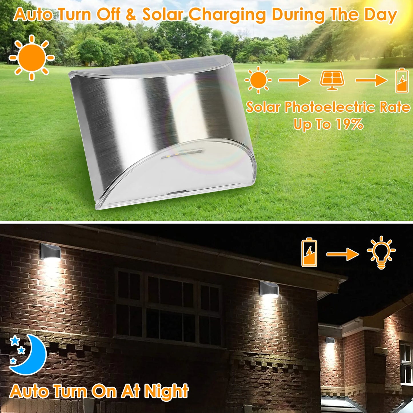 4Pcs Solar Powered Deck Lights