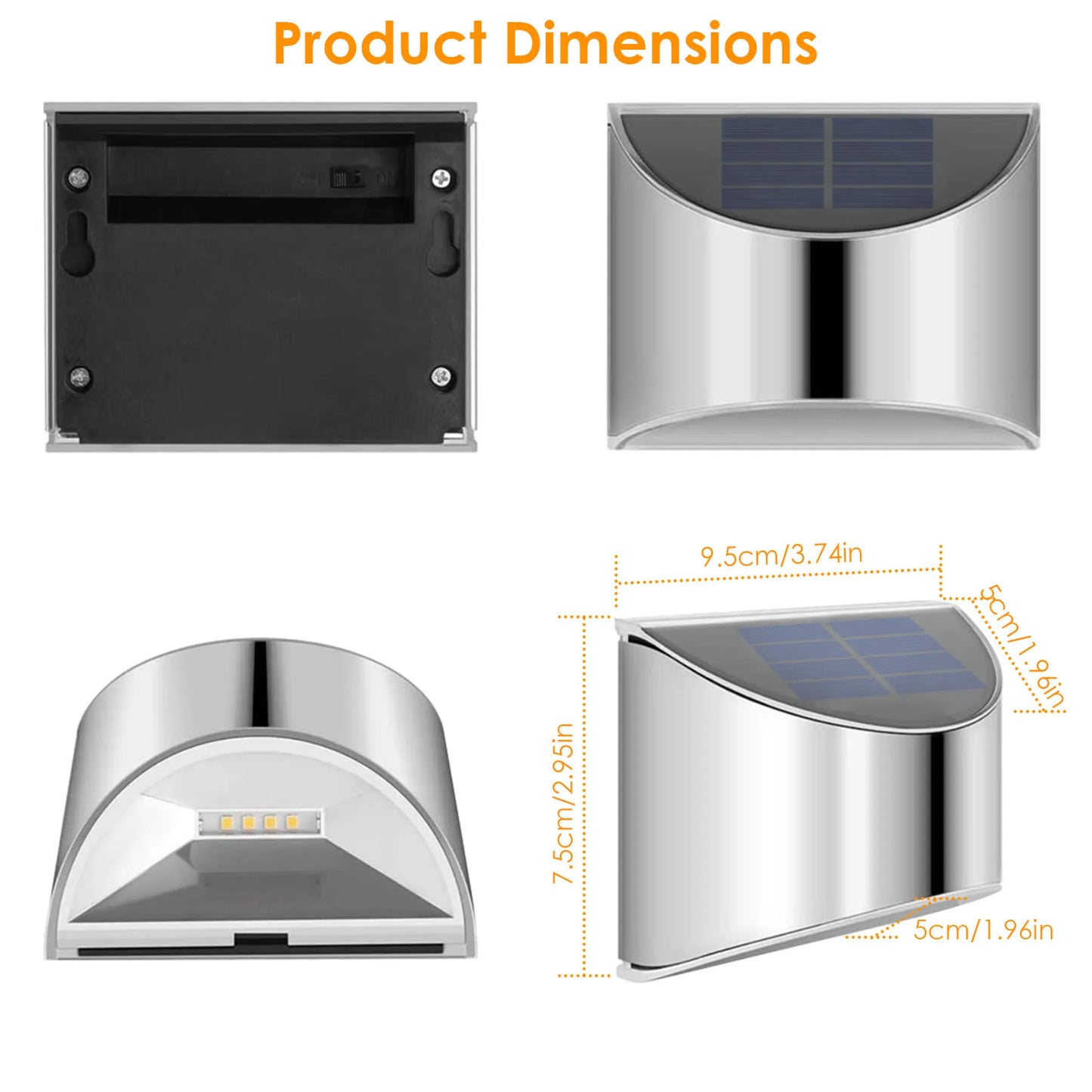 4Pcs Solar Powered Deck Lights