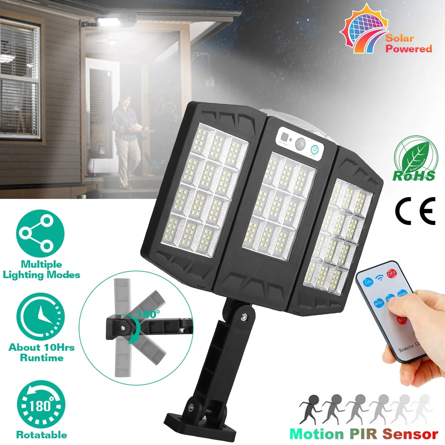 Solar Wall Light Outdoor 33 COB Beads
