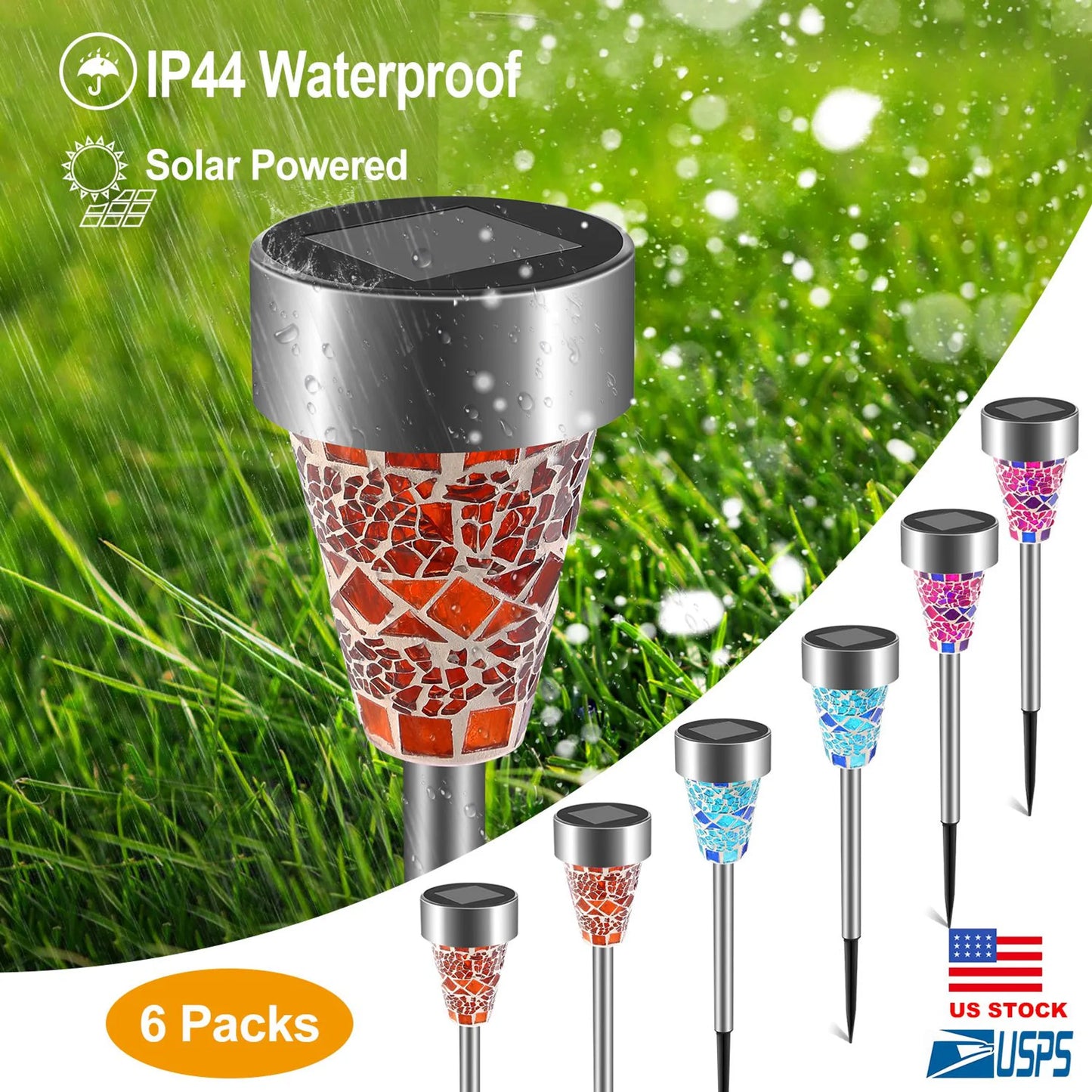 6Packs Solar Garden Lights