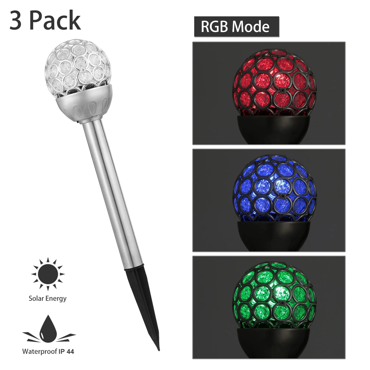 Solarek 3 Pcs Outdoor Solar Lights