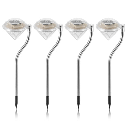 4Pcs Solar Garden Light Outdoor Diamond LED Light