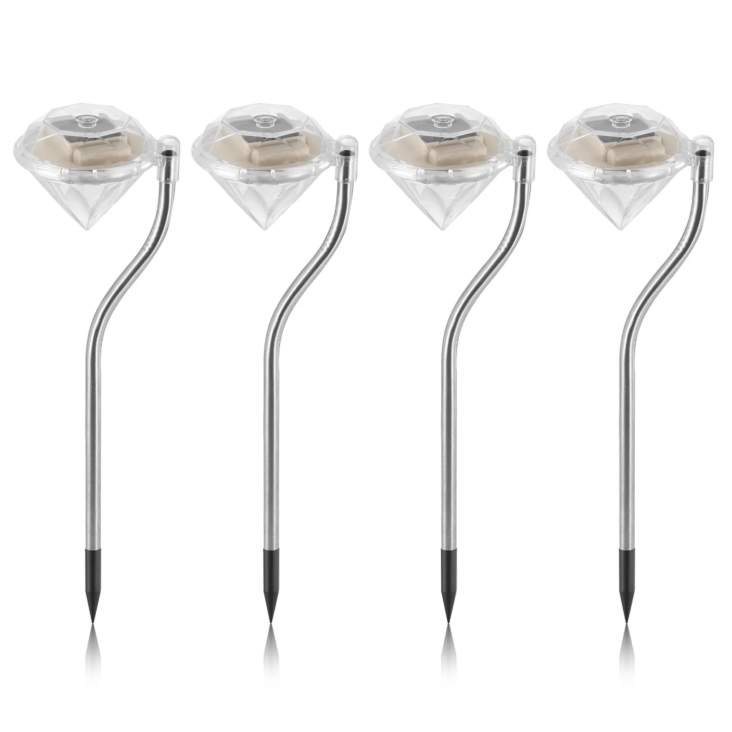 4Pcs Solar Garden Light Outdoor Diamond LED Light