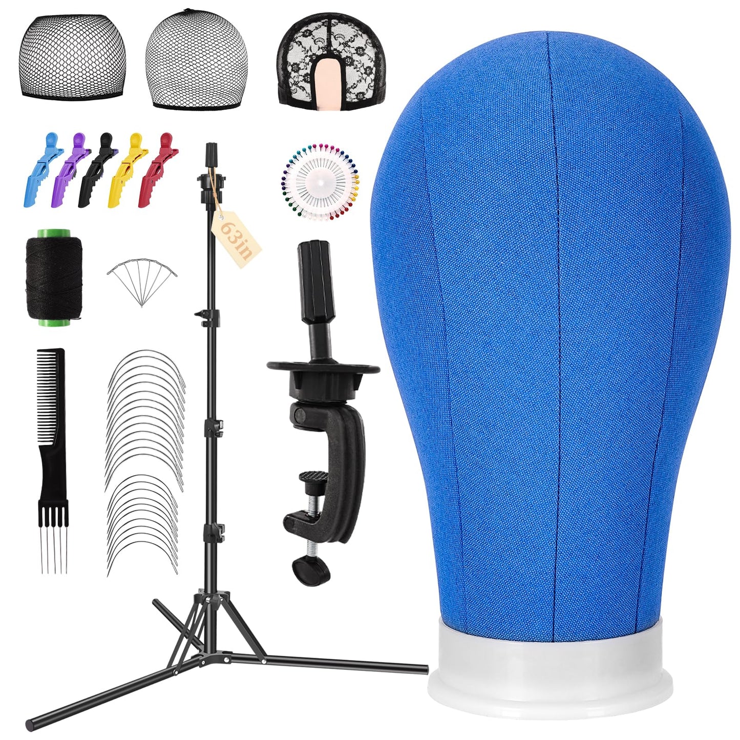 BlueCanvas 22 Inch Wig Mastery Set with Stand and Accessories