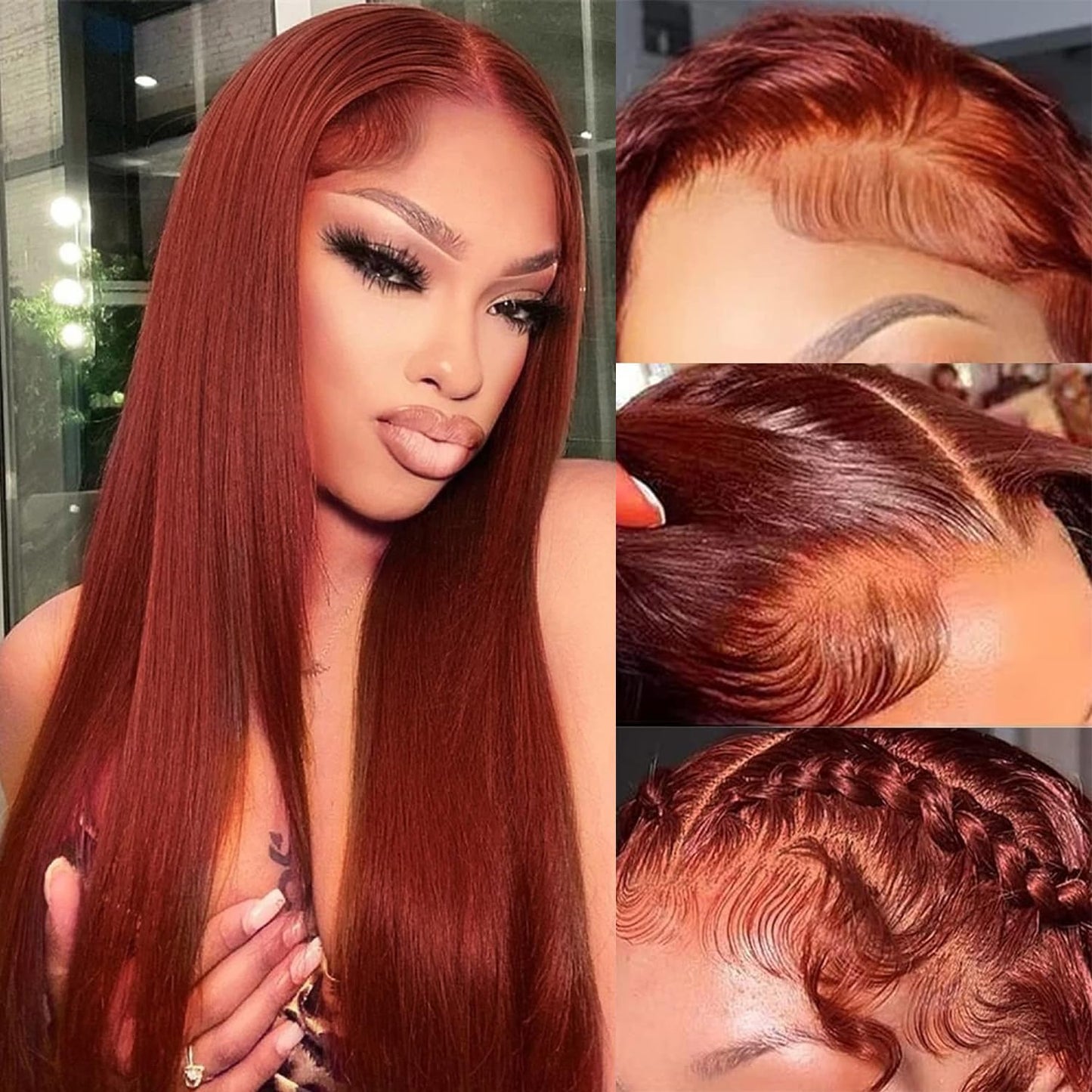 Auburn Straight Lace Front Wig 20" HD